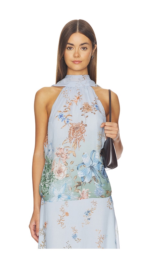Muma World Sora High Neck Top in Blue. - M also in L