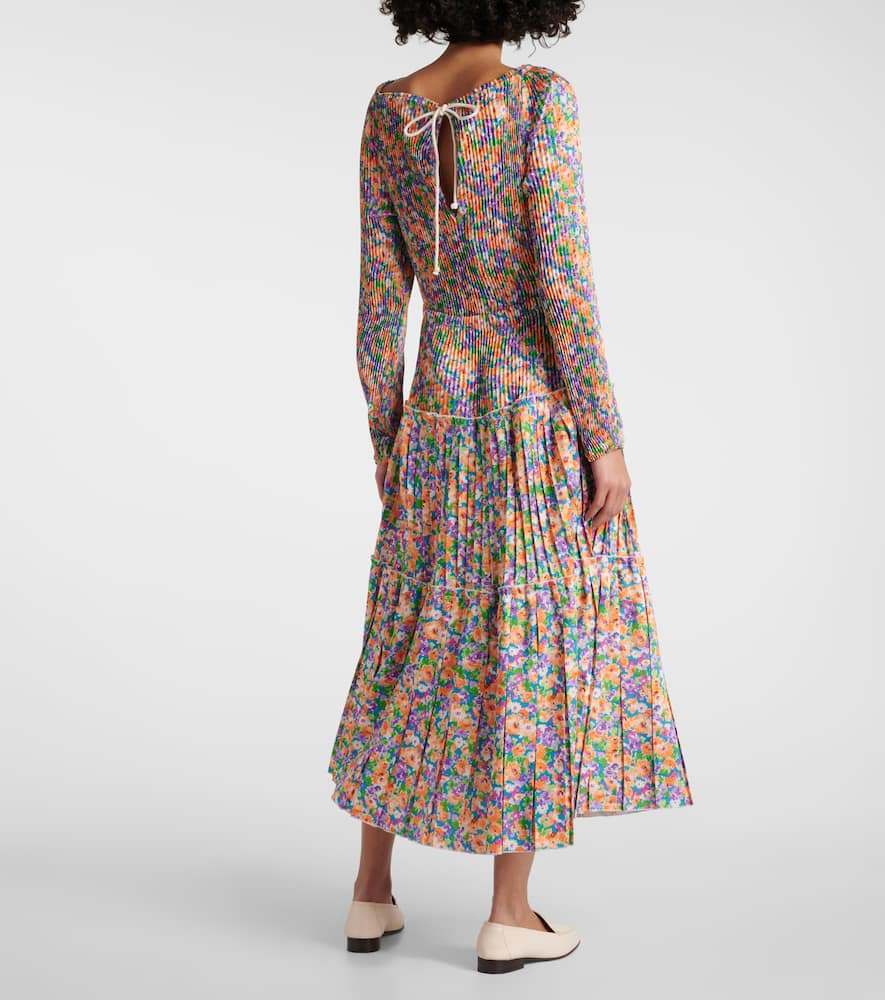 Floral pleated midi dress