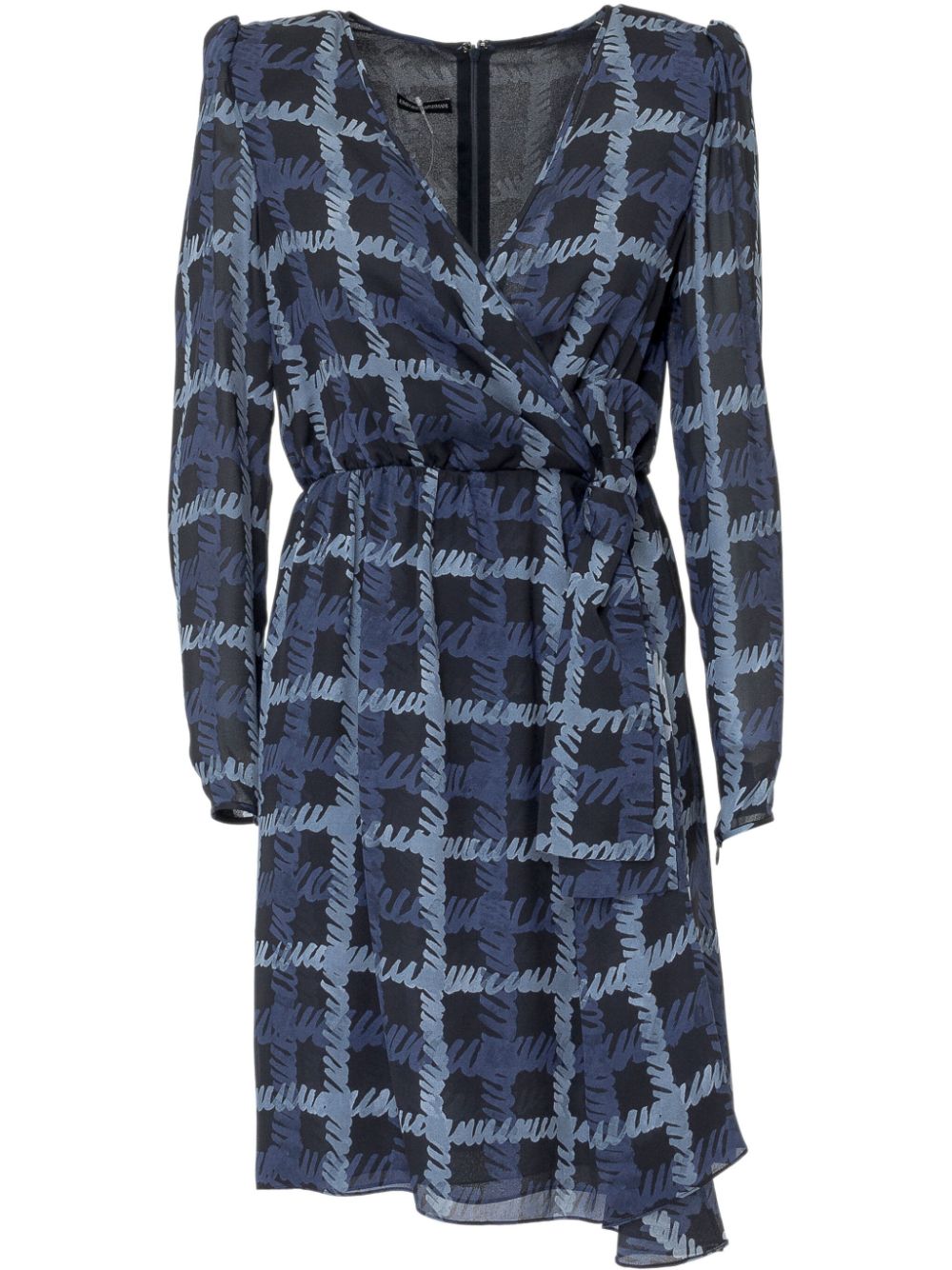 Check-pattern dress - Blue