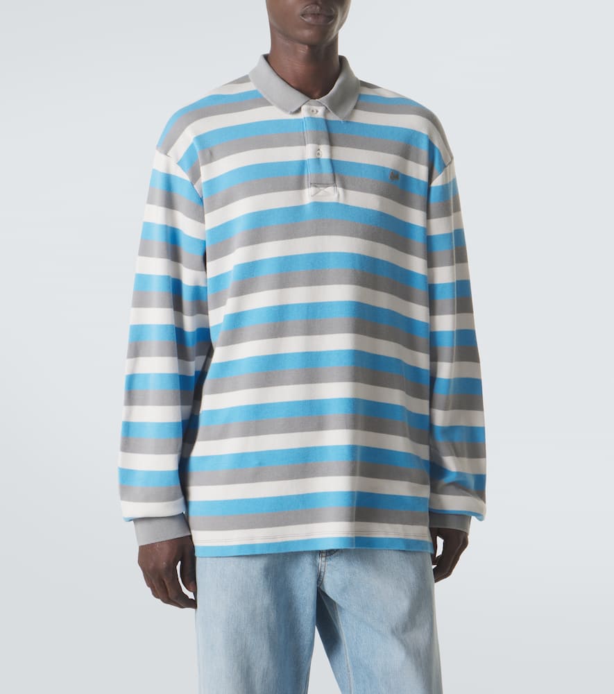 Striped cotton polo shirt