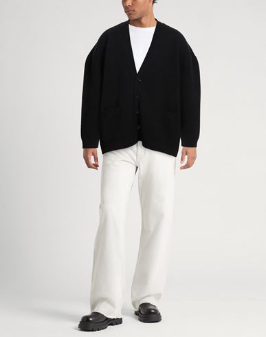Laneus Man Cardigan Black Size 40 Wool, Cashmere