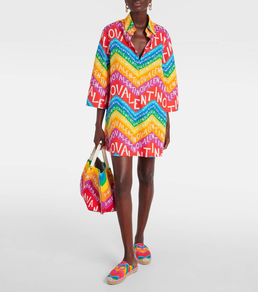 Logo cotton shirt dress