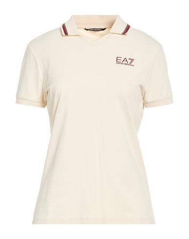 Woman Polo shirt Beige Size S Polyamide, Elastane