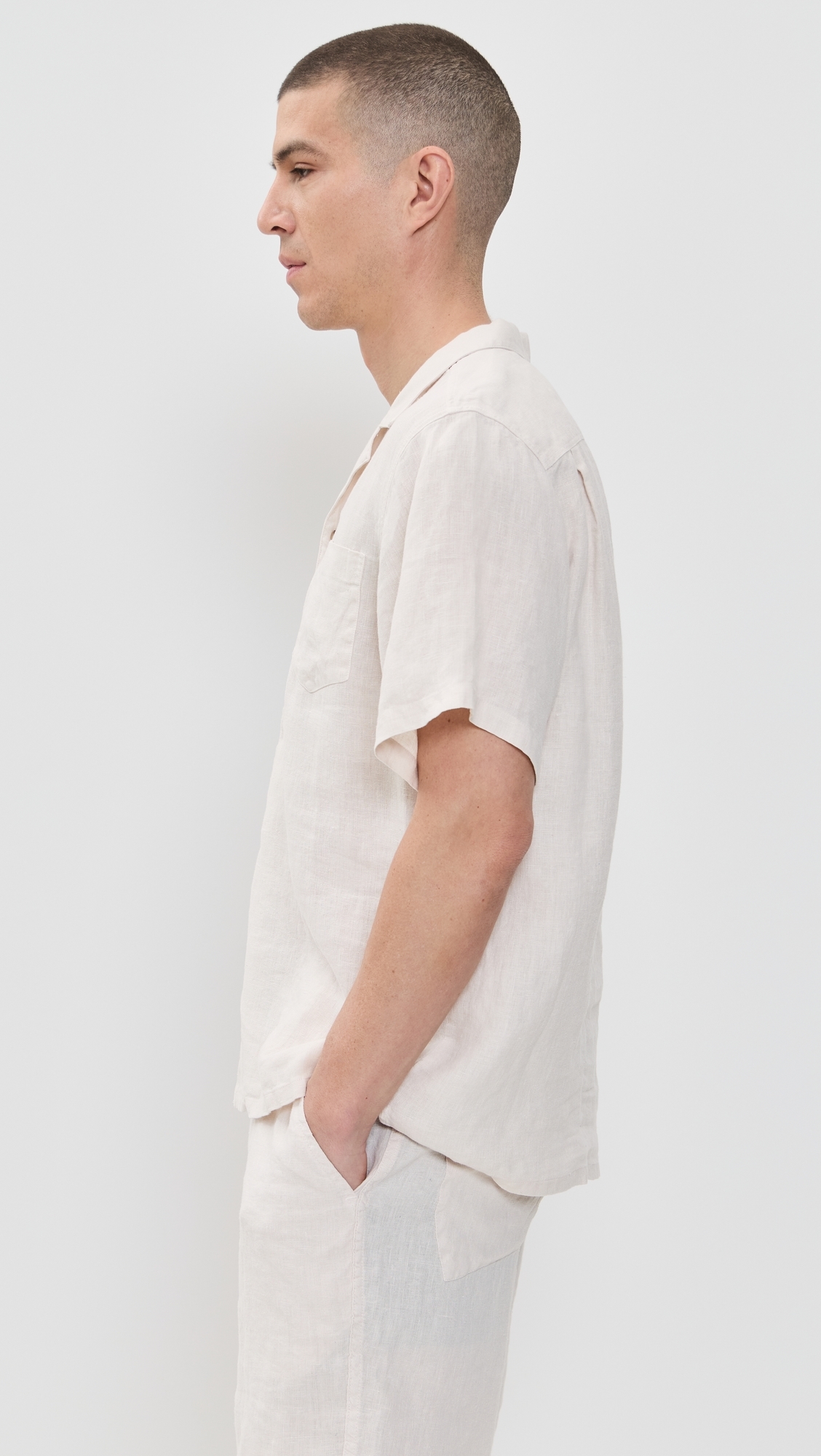 Bather Pearl Linen Shirt White