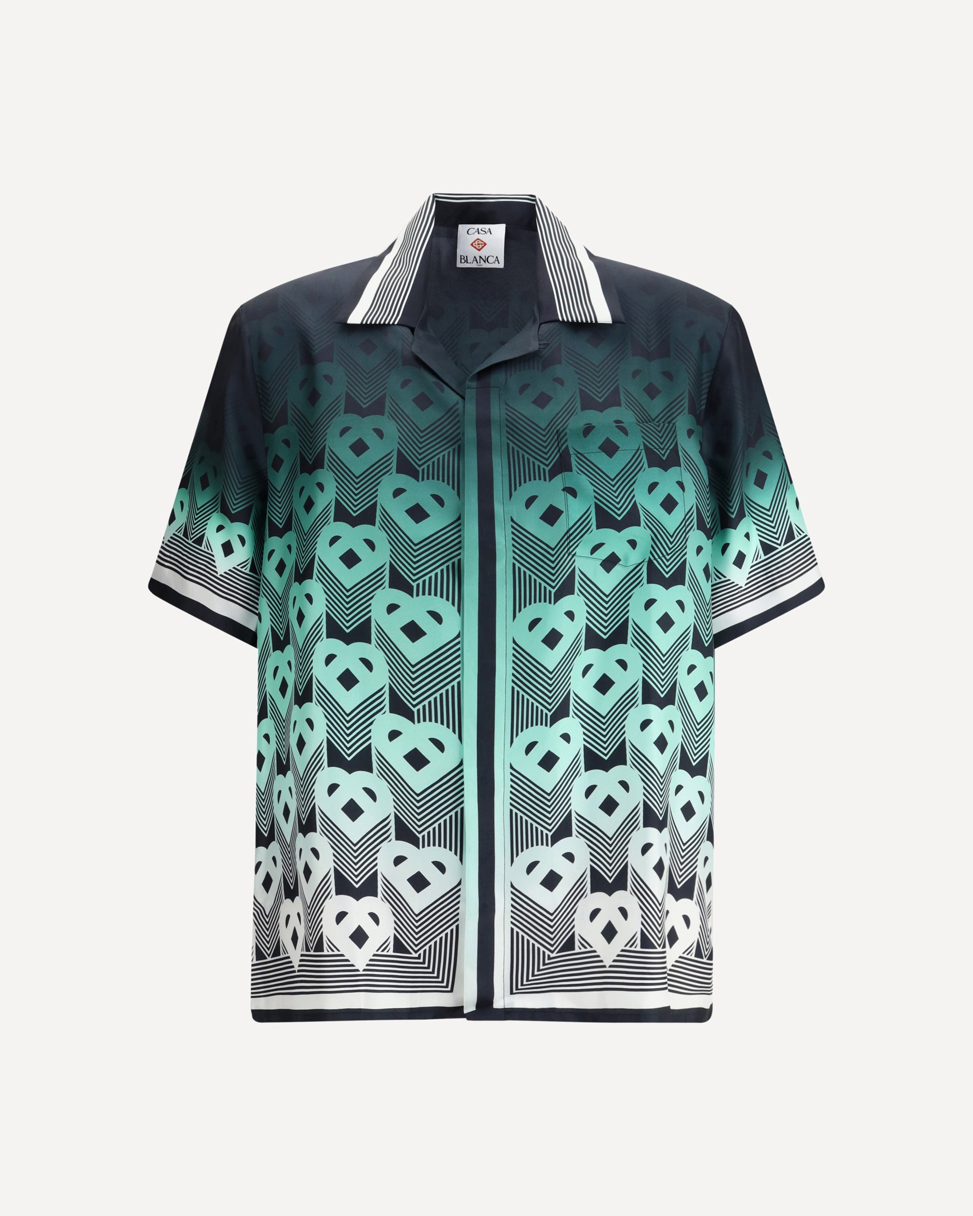 Gradient Monogram short sleeve silk Shirt Male S