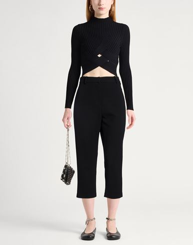 Woman Pants Black Size 2 Wool, Elastane