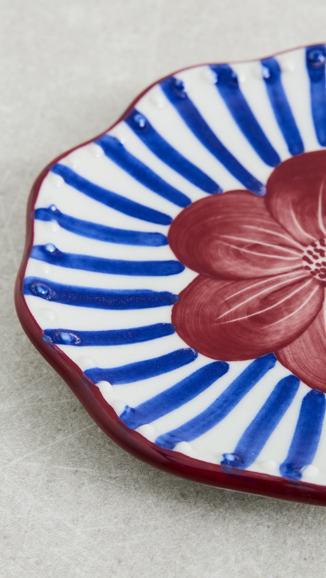 Etched Flower Dessert Plate Etched Flower Multi One Size