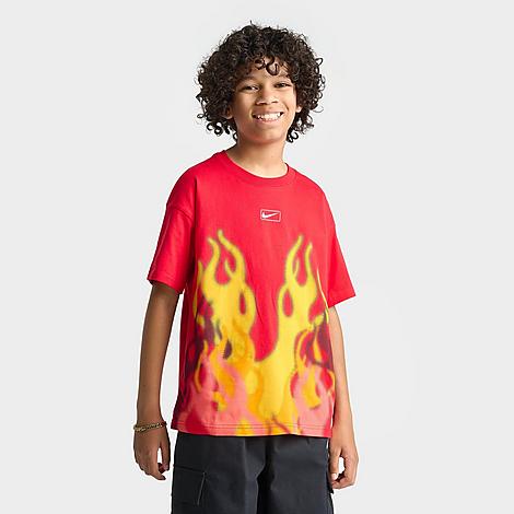 Boys Big Kids Sportswear M90 Flame T-Shirt in University Red