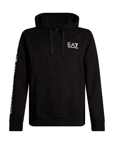 Man Sweatshirt Black Size L Cotton, Elastane