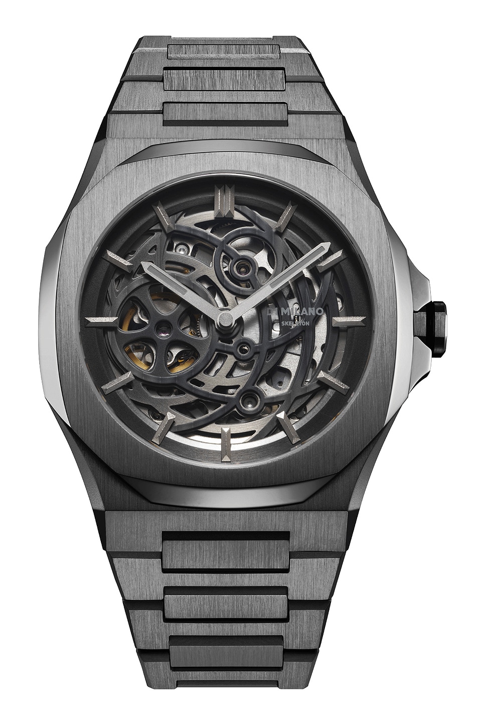 D1 Milano Skeleton Bracelet 41.5mm Watch in Restyle Gun.  a