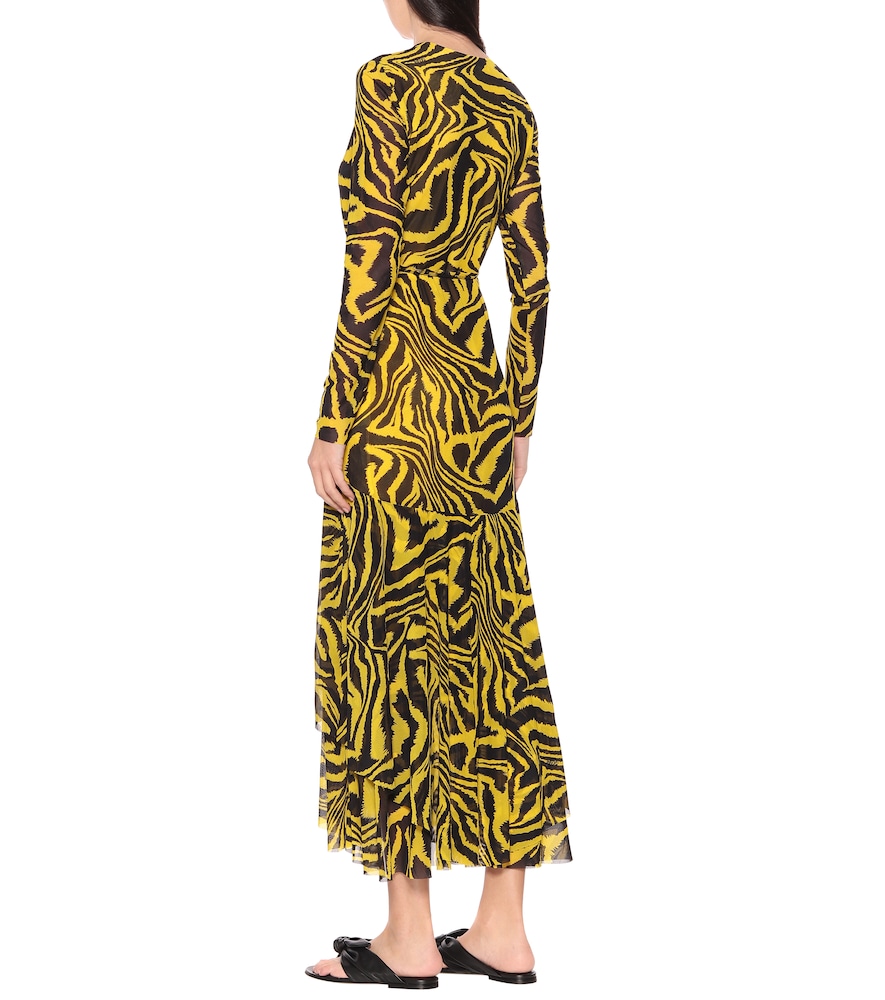Exclusive to Mytheresa - Animal-print mesh wrap dress