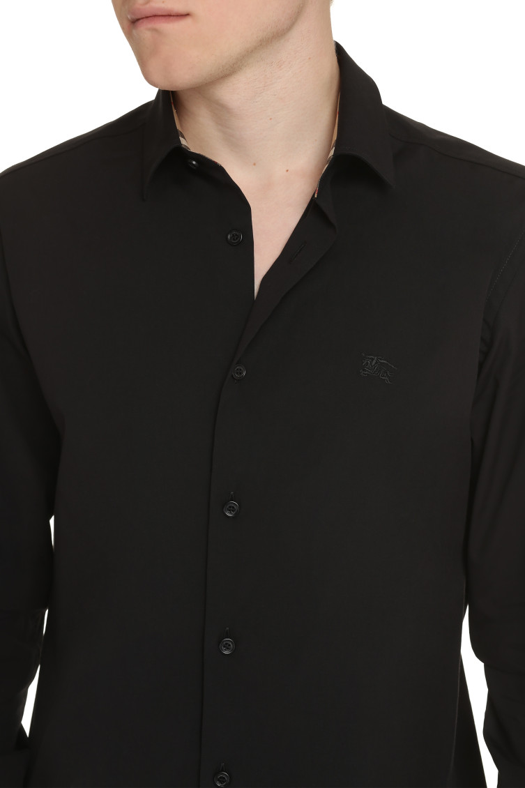 Black Slim Solid Shirt