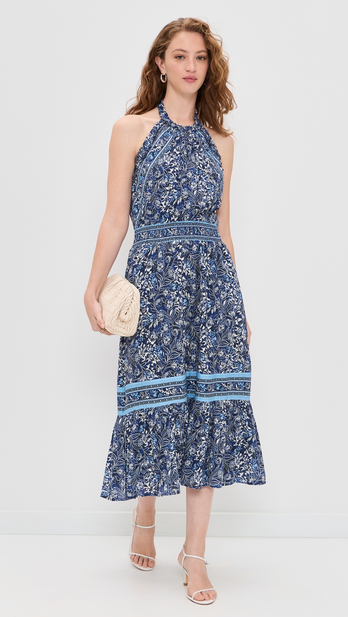 Printed Delia Dress Navy Floral