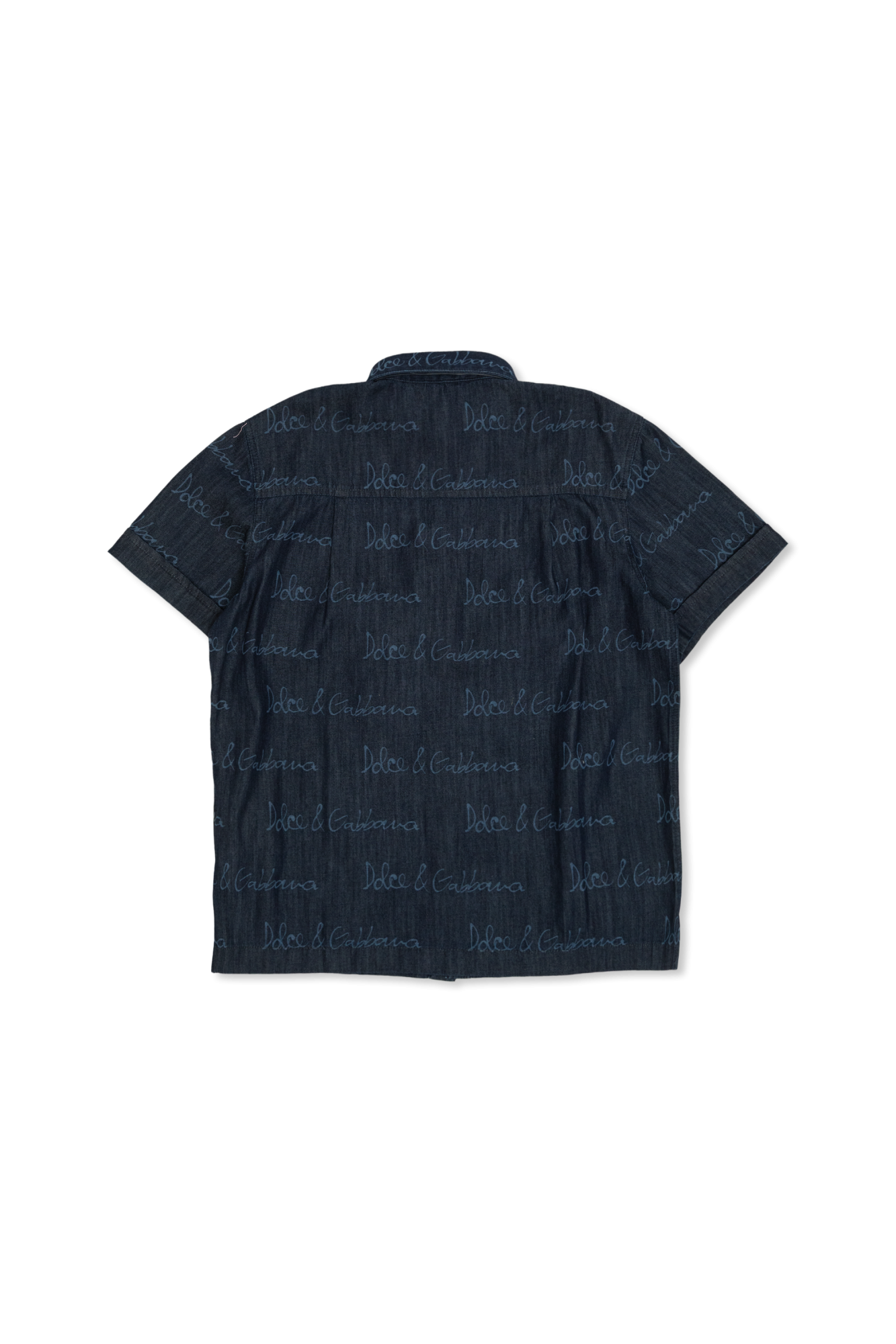 Dolce & Gabbana Kids Denim Shirt With Pocket, Unisex, Navy Blue