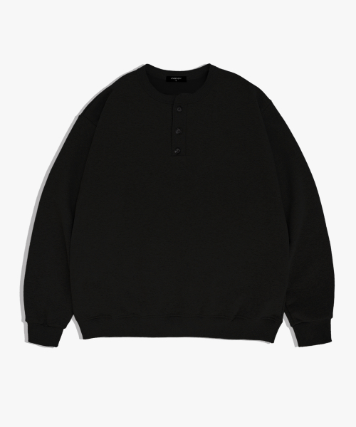 Oversized henley neck sweatshirt gray