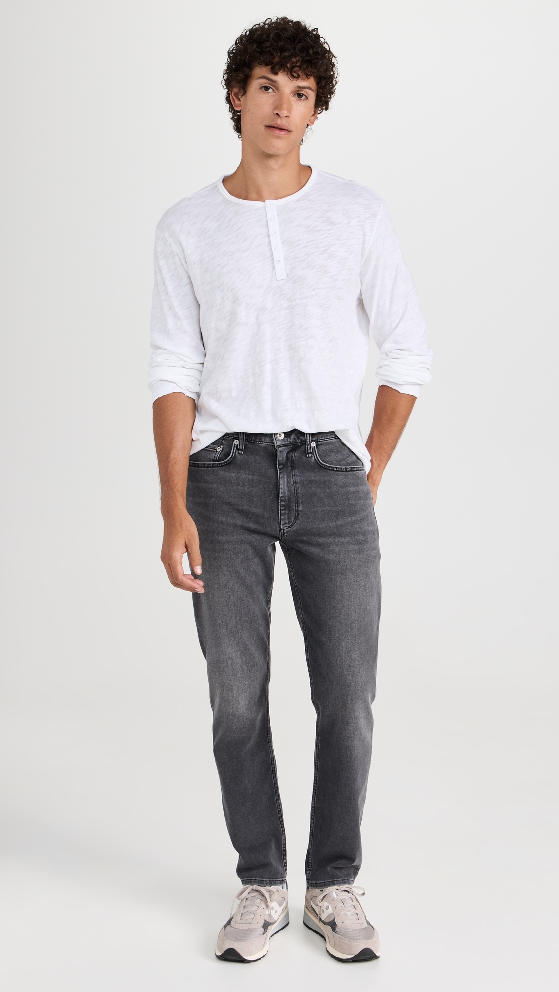 Destroyed Wash Henley White