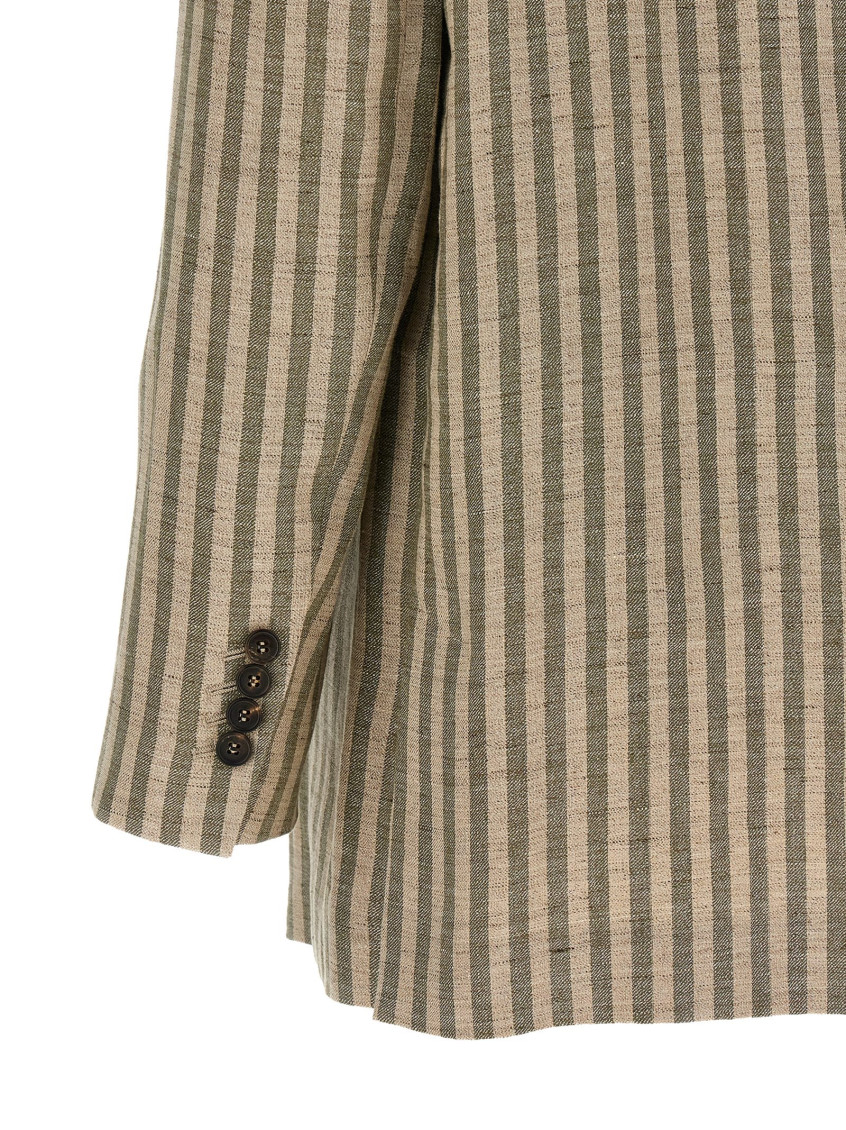 Brunello Cucinelli - relaxed stripe blazer linen blend