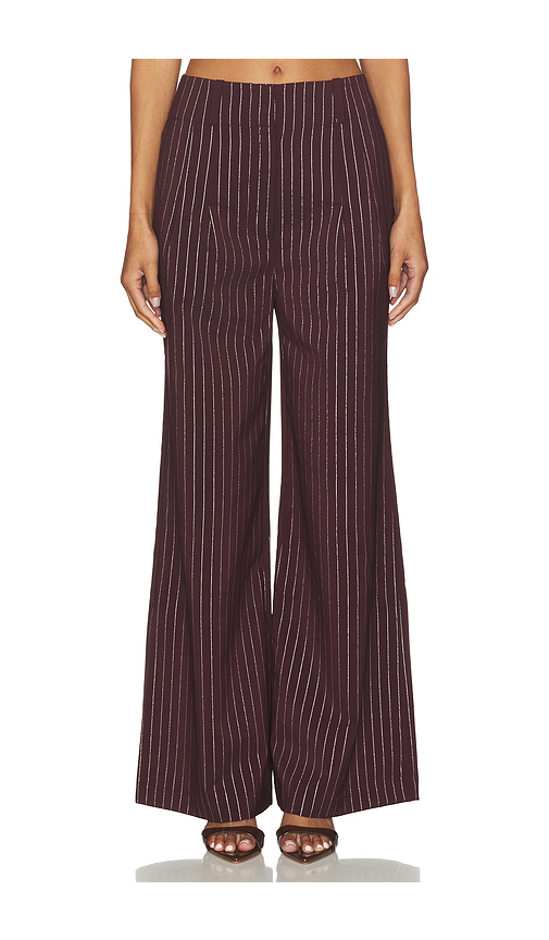 SIMONMILLER Bloo Pinstripe Pant in Burgundy. - 6 also
