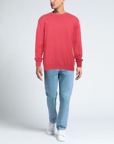 Cashmere Company Man Sweater Coral Size 42 Wool, Cashmere