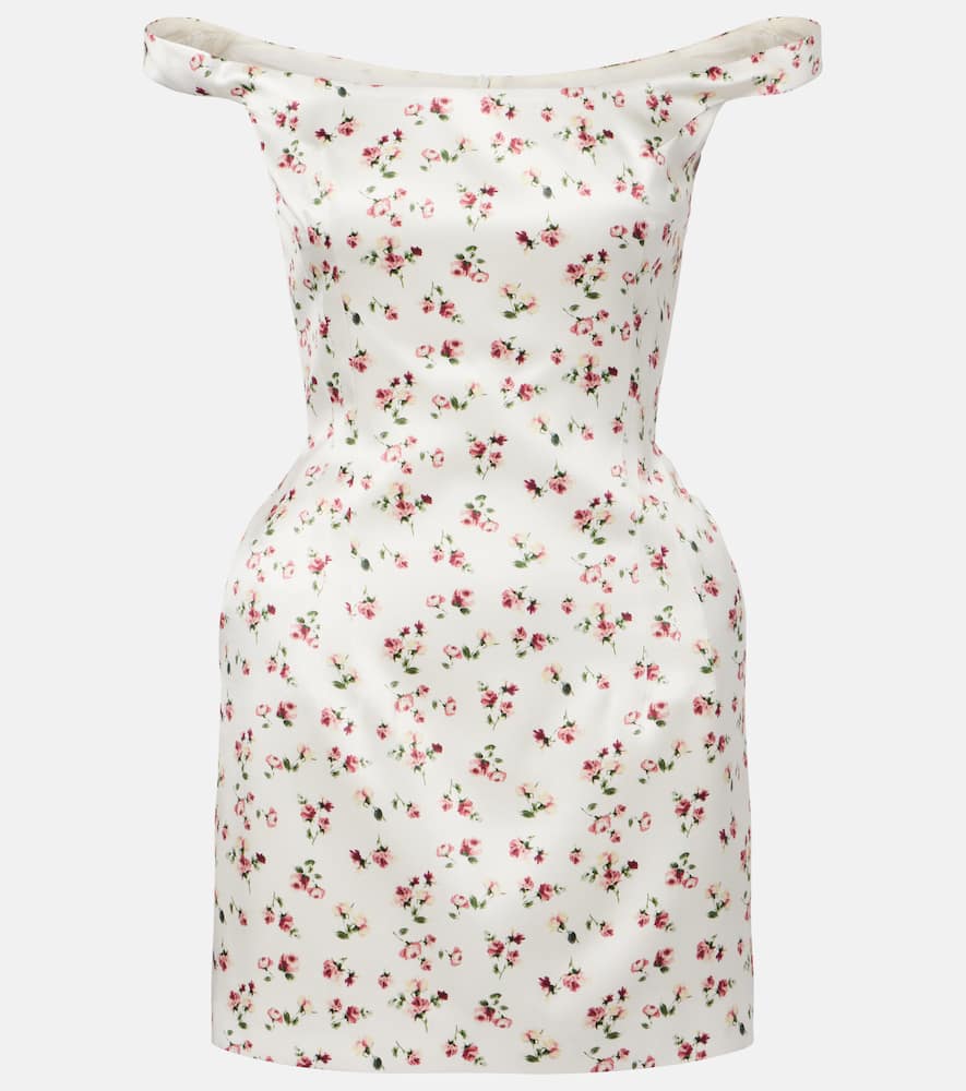 Floral silk satin minidress