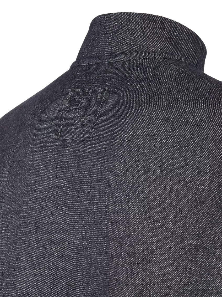 Reversible Denim Jacket With Embroidered Ff Logo
