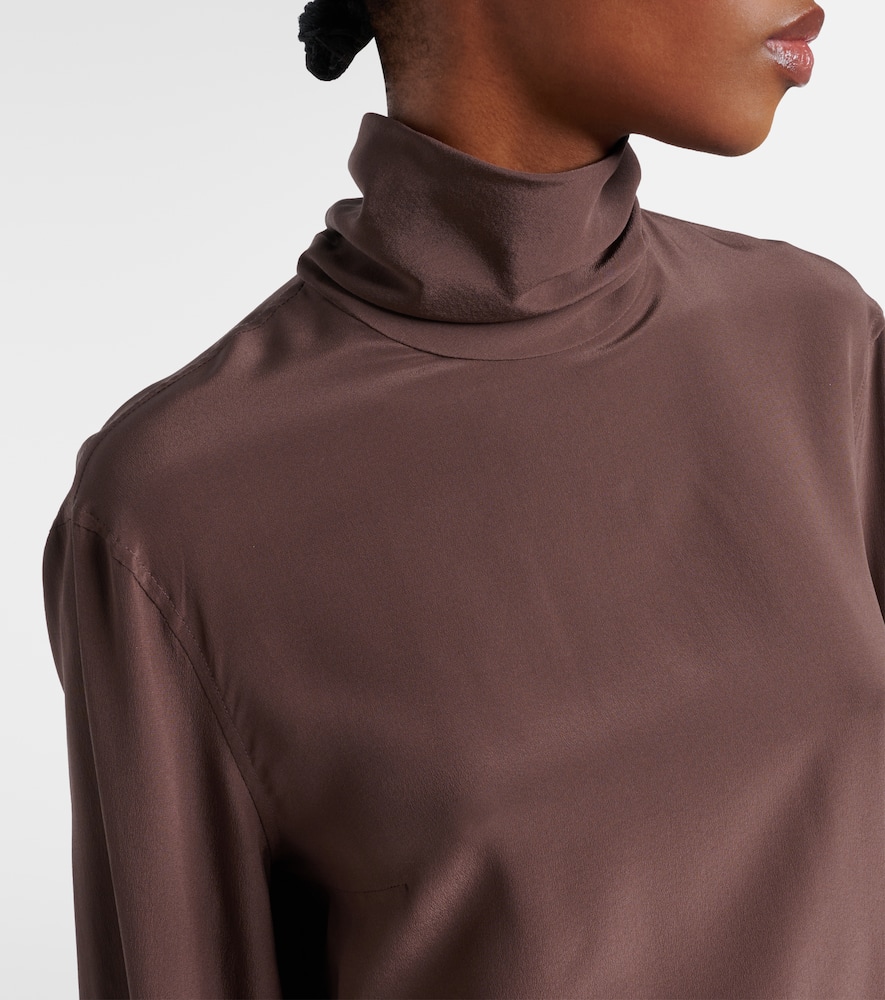 Monili turtleneck silk blouse