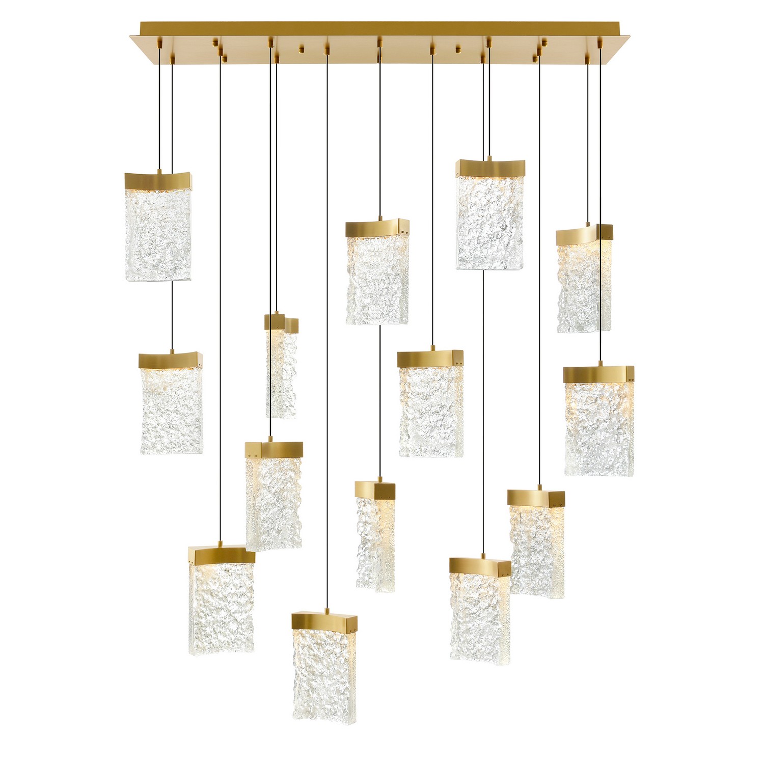 Brass LED Chandelier from the Lava Collection