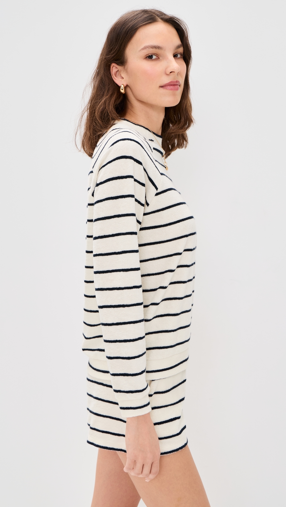 The Terry Franny Pullover Cream/Navy