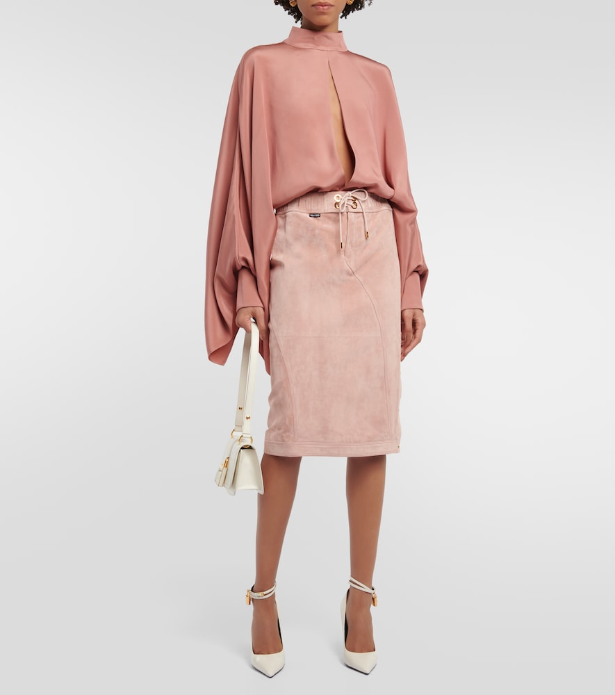 Cutout silk crêpe bodysuit