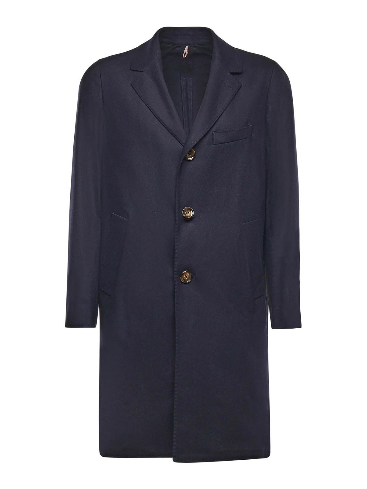 Single-Breasted Wool Blend Coat