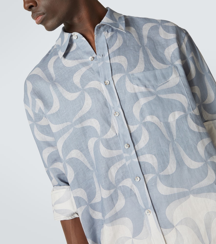 Mantra printed linen shirt