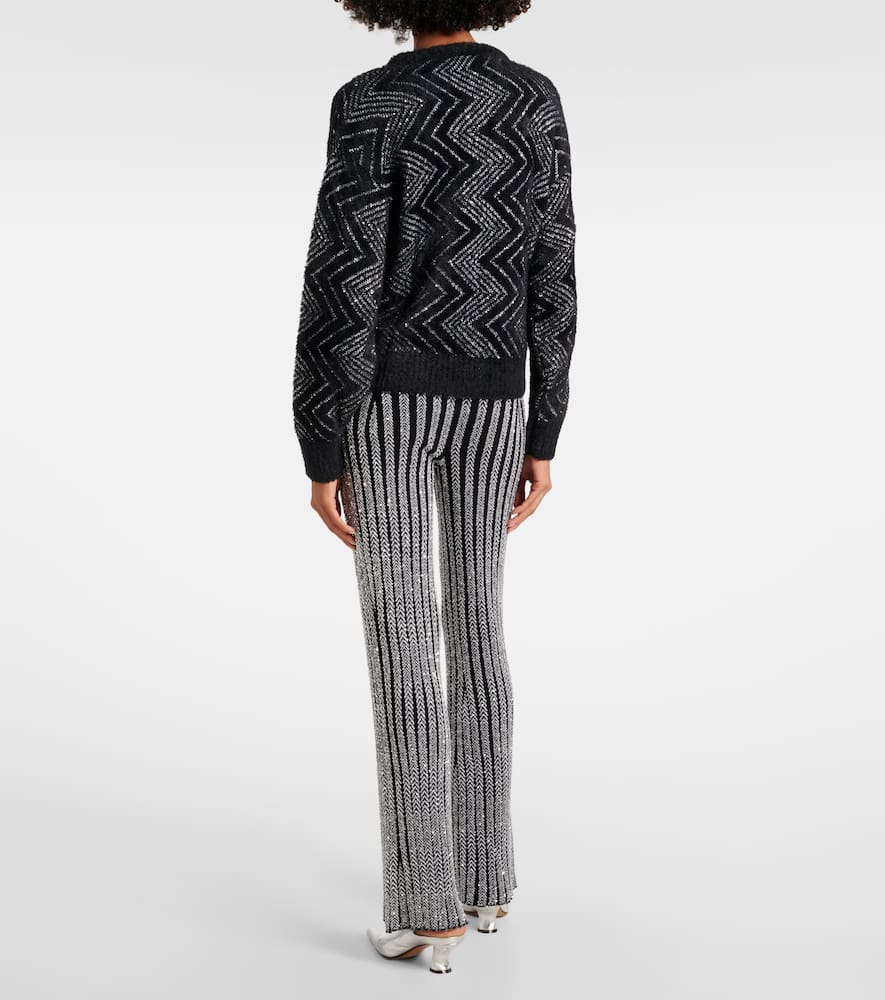 Zig Zag metallic knit sweater