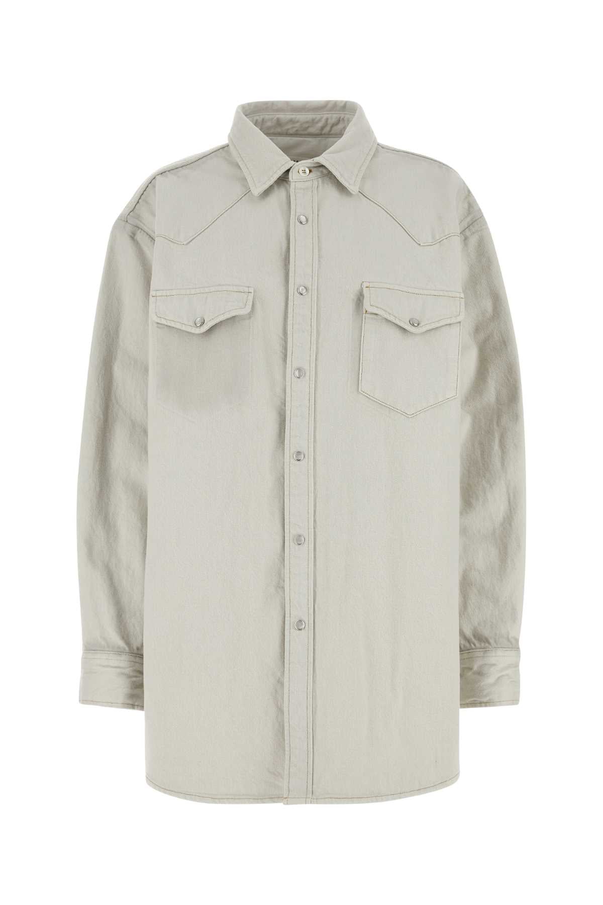 Chalk Denim Overshirt Shirt — Beige