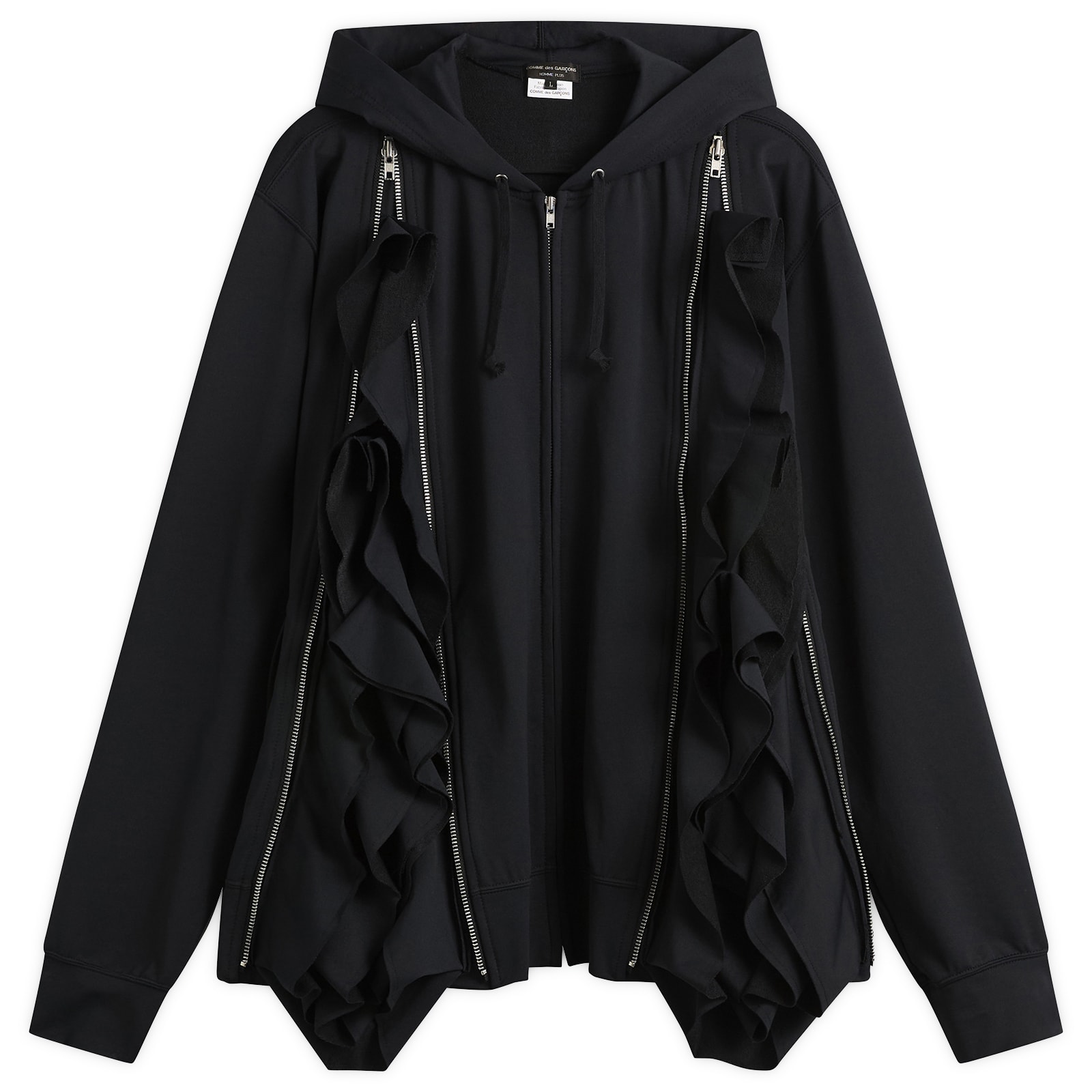 COMME des GARCONS Homme Plus Double Zipper Hoodie in Black - Black. M also in XL/1X