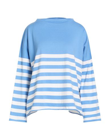 Woman Sweater Azure Size L Cotton, Cashmere