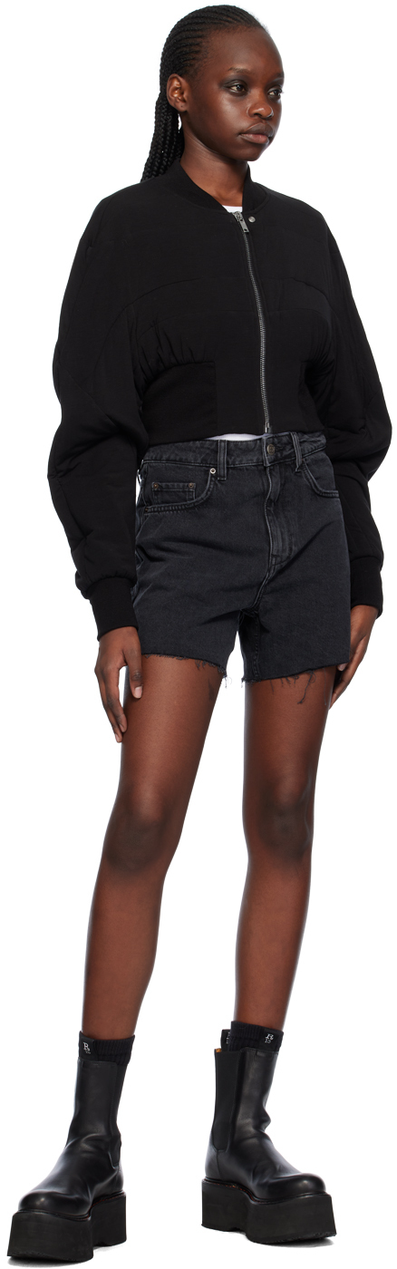 Ksubi Black Hi Line Denim Shorts