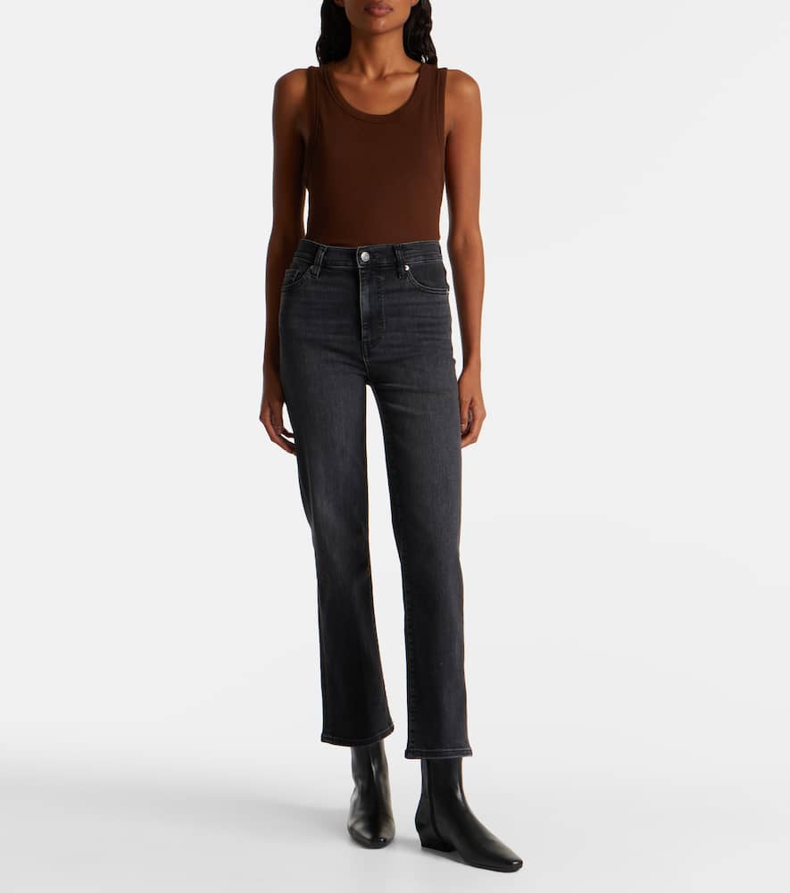 Le Sleek cropped high-rise straight jeans