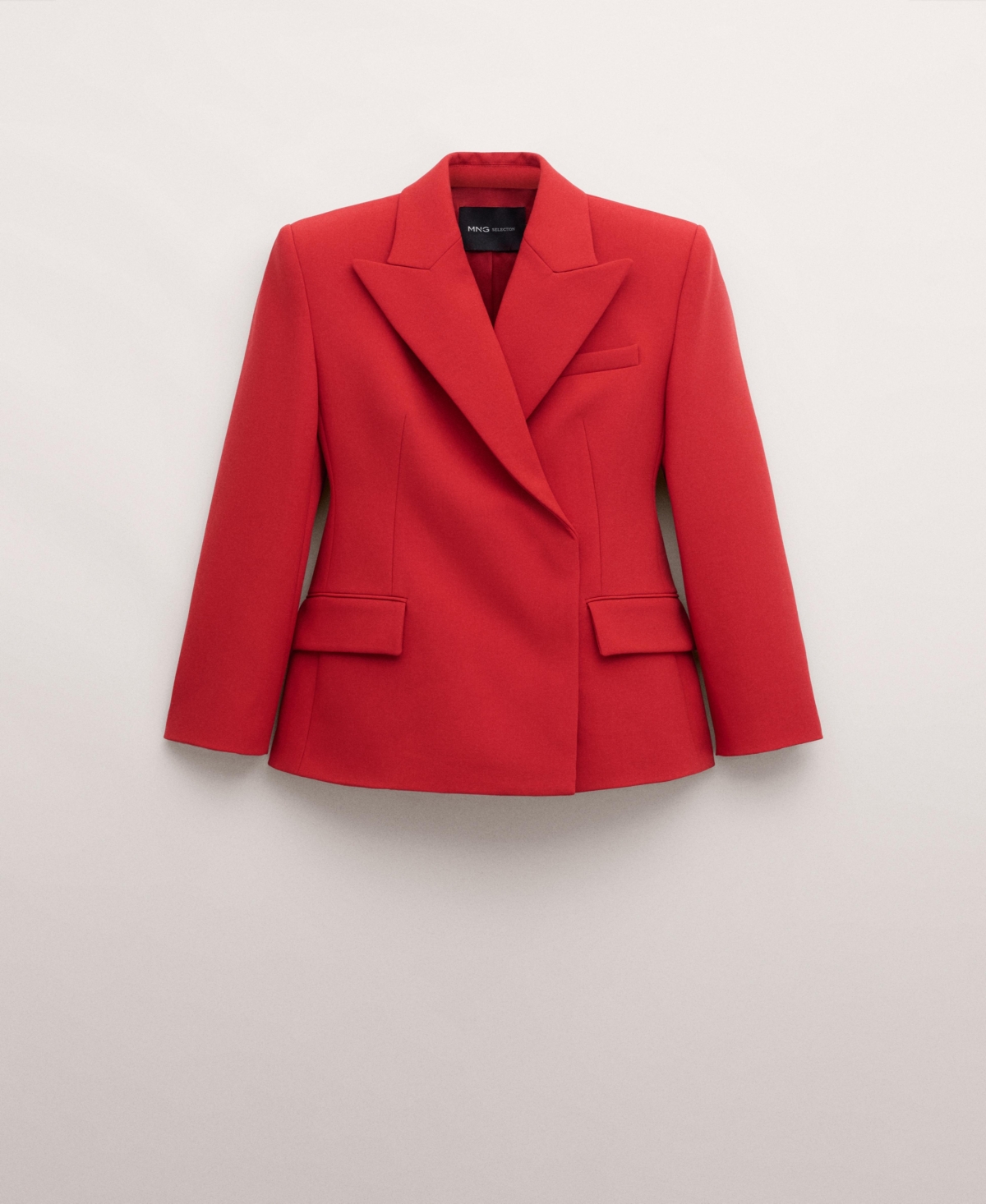 Women's Fitted Double-Breasted Blazer - Red