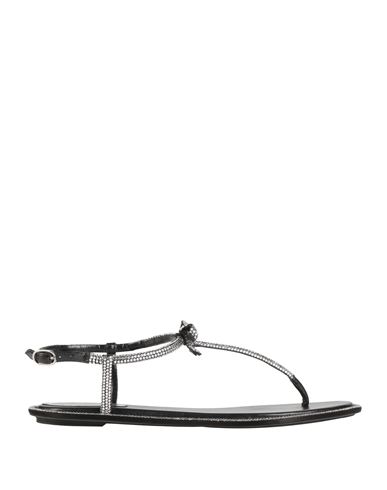 Woman Thong sandal Black Size 5 Textile fibers