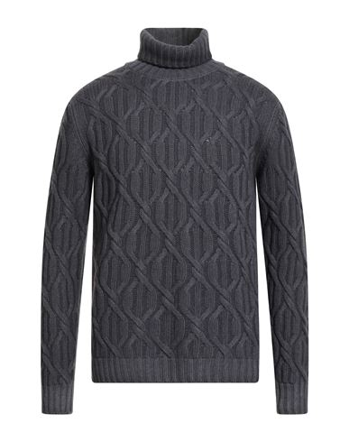 Man Turtleneck Charcoal Size 38 Virgin Wool, Cashmere