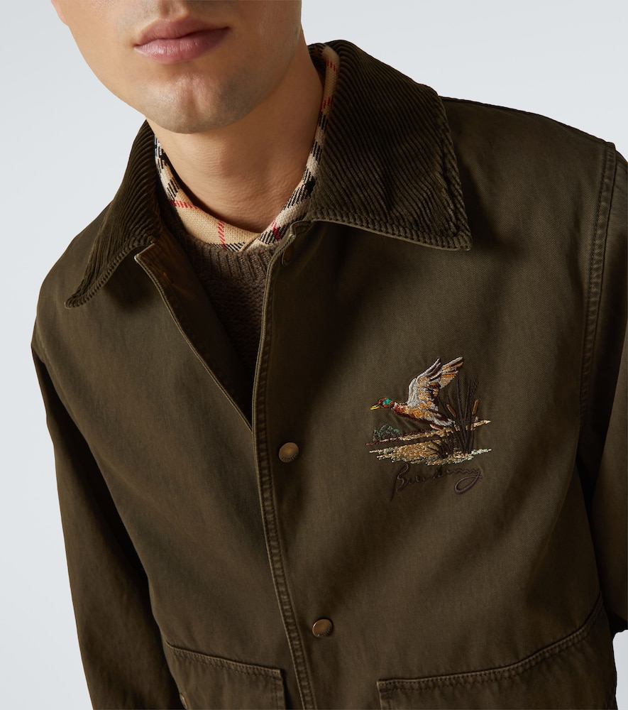 Quilted cropped cotton field jacket