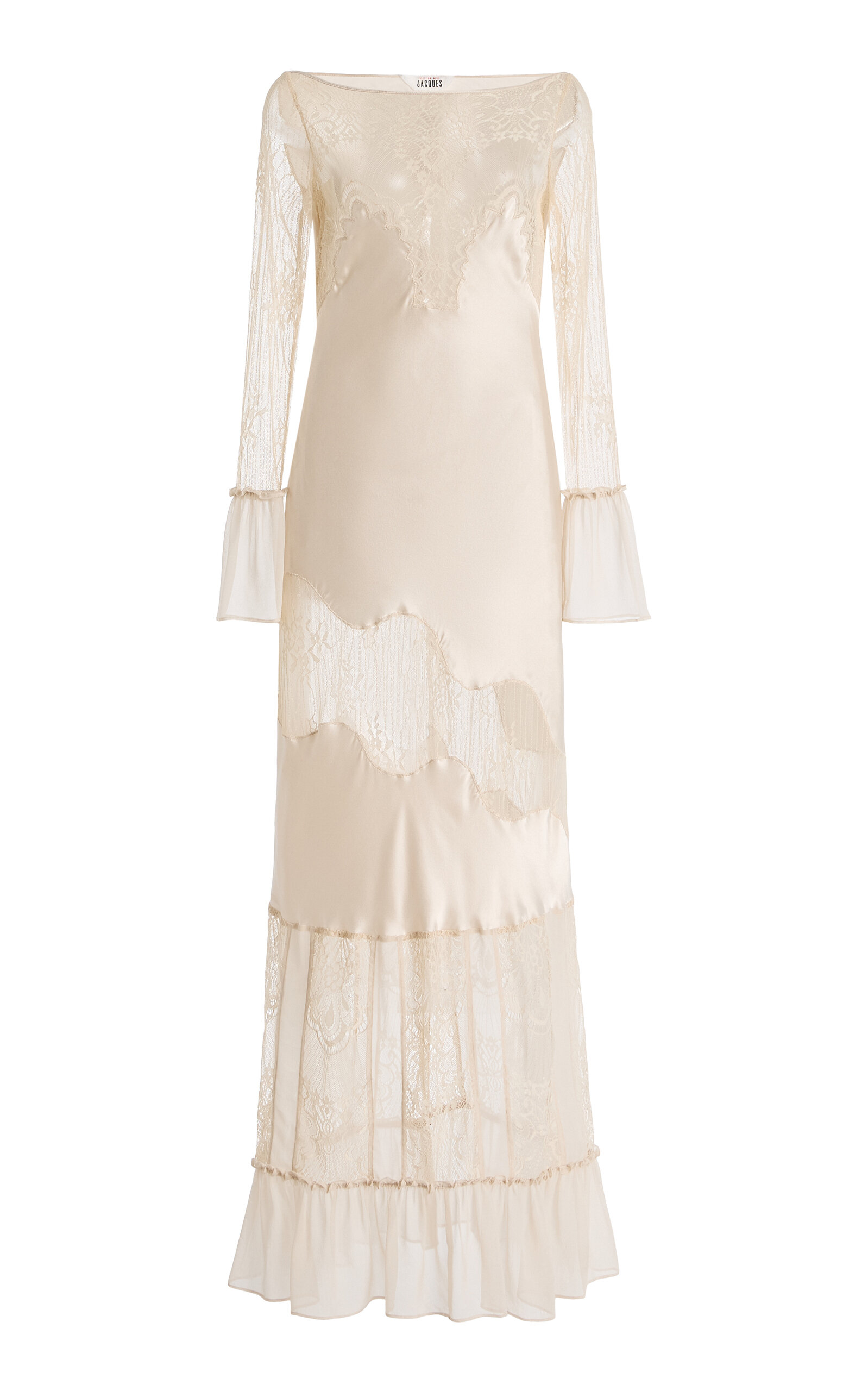 Erica Lace-Inset Silk Maxi Dress - Moda Operandi