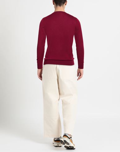 Man Sweater Burgundy Size 40 Super 140s Wool, Silk, Cashmere