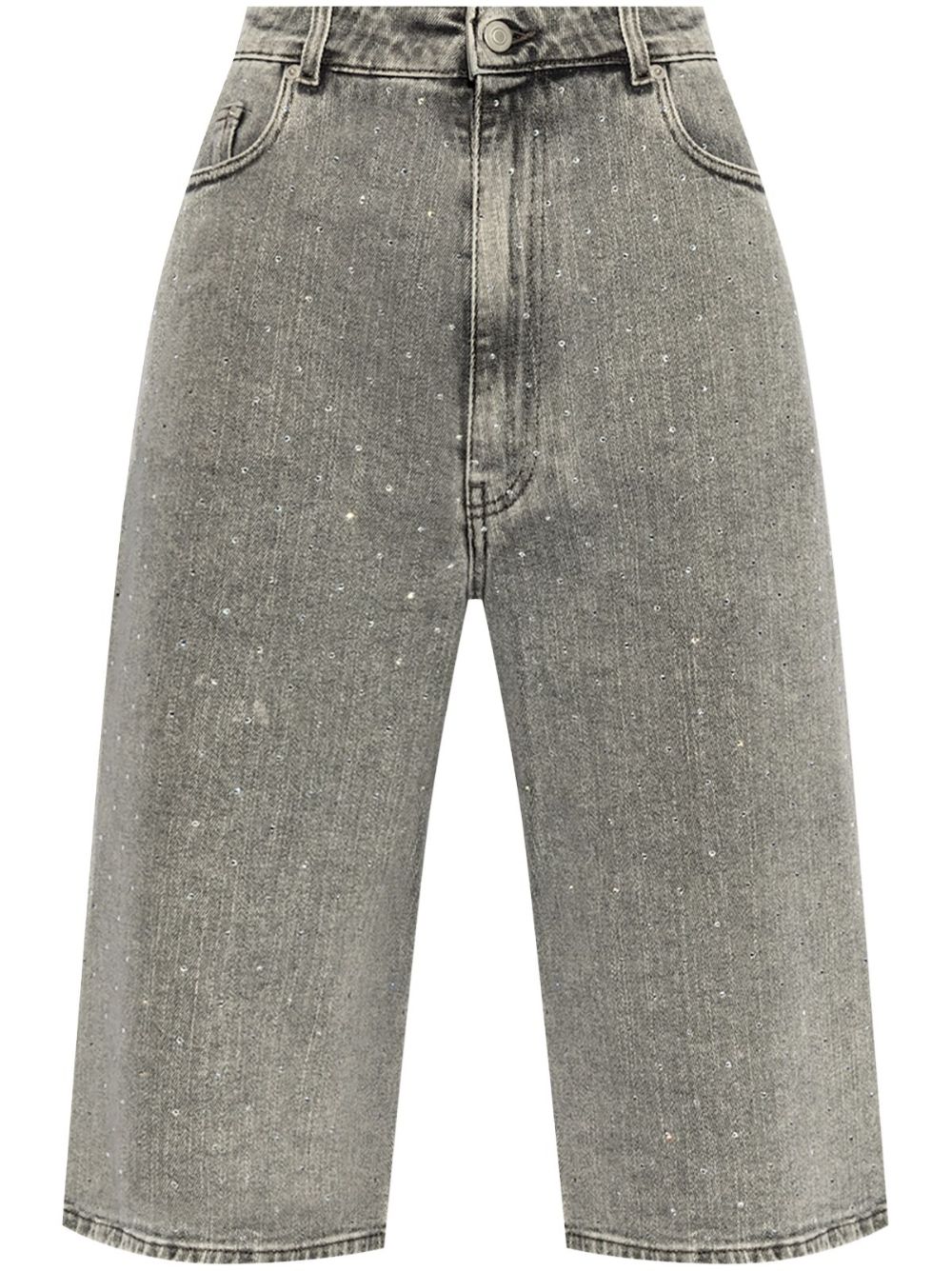 High-waisted bermuda shorts - Grey