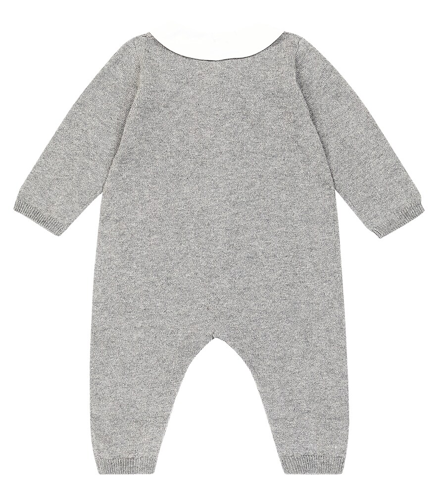 Baby cable-knit cotton-blend onesie