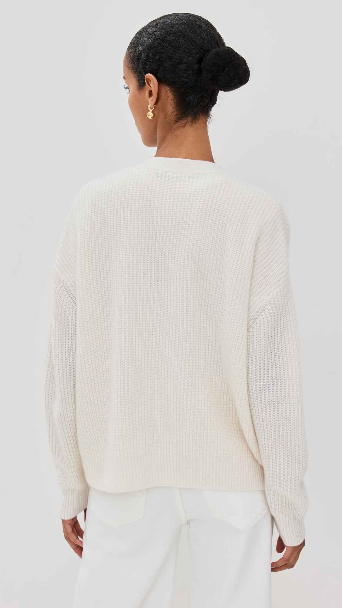 Cropped Cashmere Cocoon Cardigan Ivory