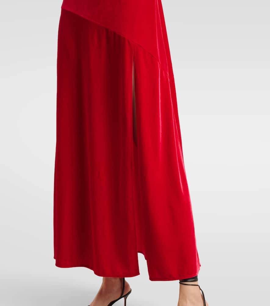 Velvet jersey midi dress