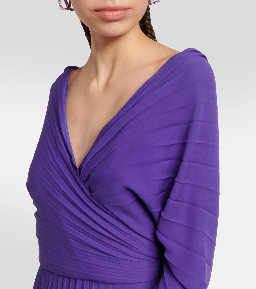 Pleated silk gown