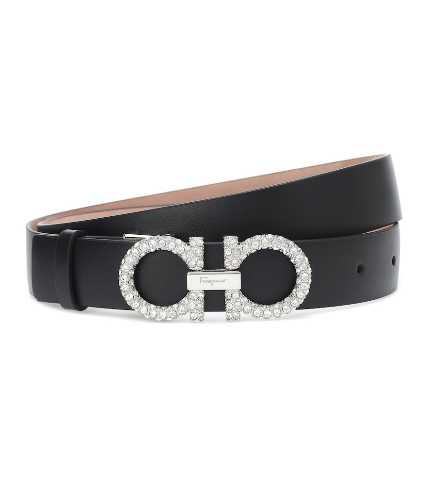 Ferragamo Gancini embellished leather belt