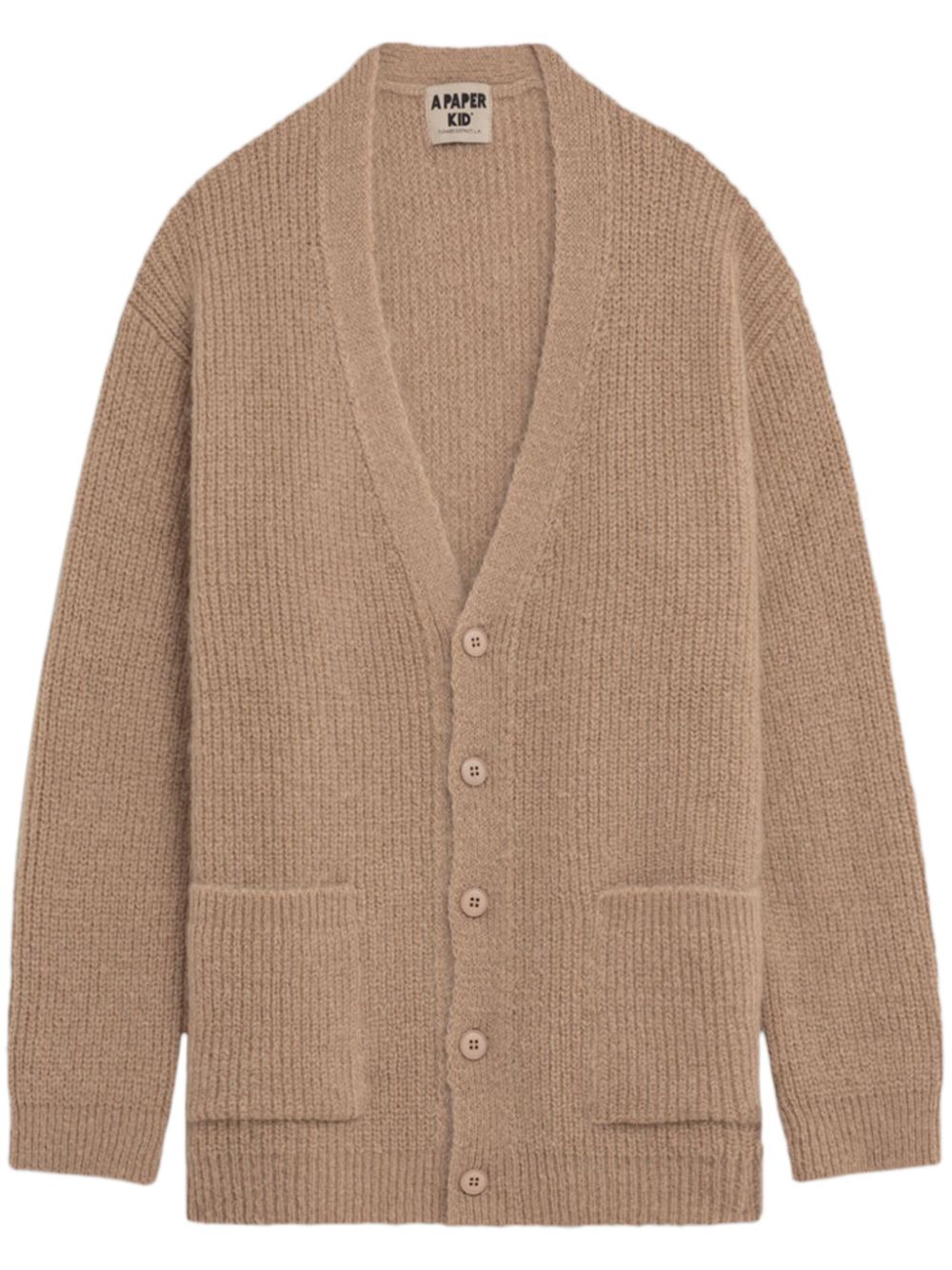 Patch-pocket cardigan - Neutrals